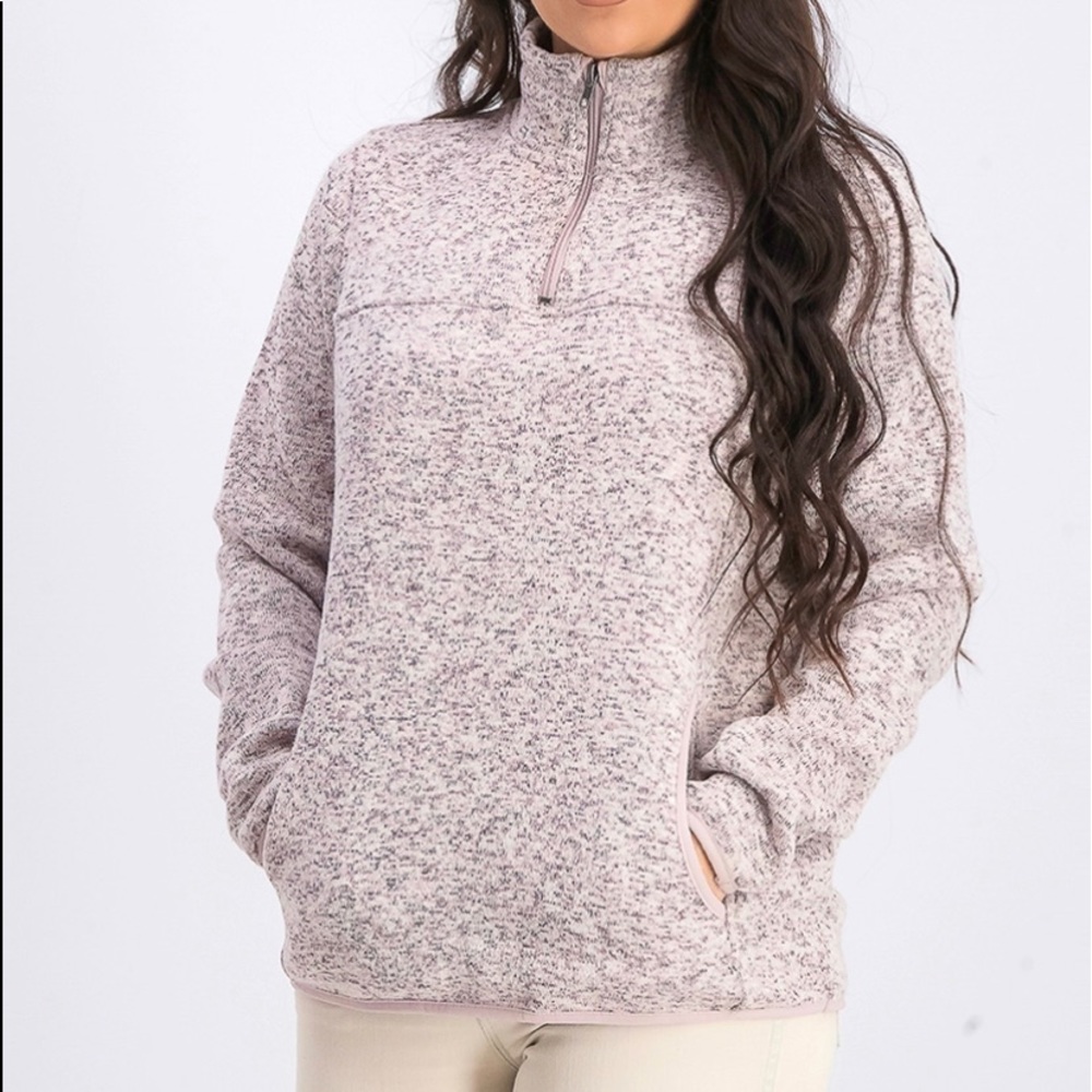 Thread & Supply 1/4 Zip Casual Pullover with Kangaroo Pocket Medium